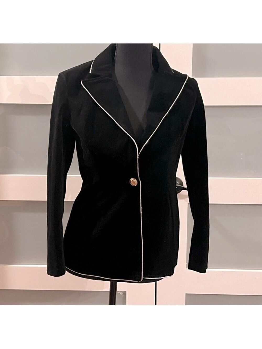 TISSU black velvet blazer. Size S. Made in Italy